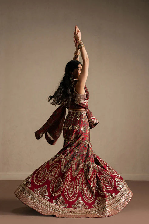 Ayzel Embroidered Organza Suit Taaruf