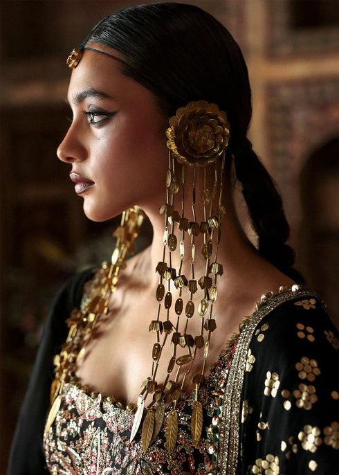 Hussain Rehar Embroidered Korean Raw Silk Suit Noor Jehan