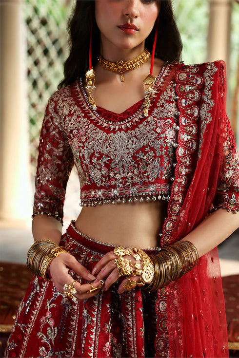 Afrozeh Emboridered Organza Suit Sheen