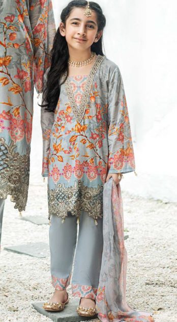 Simran Mother N Daughter Premium Lawn Kids 3 Piece Suit - SKC01K