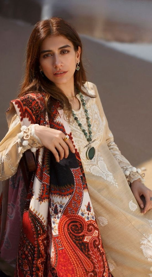 Zaha Embroidered Khaddar 3 piece suit SAHANE