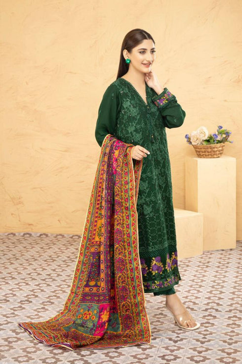 Lush Embroidered Chiffon Chikankari 3 Piece Suit L-131