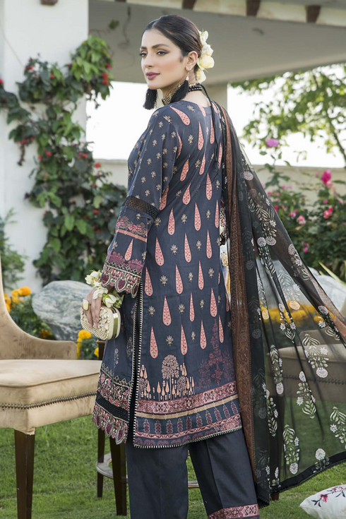 Munira Designer Embroidered Lawn 3 Piece Suit MSL72