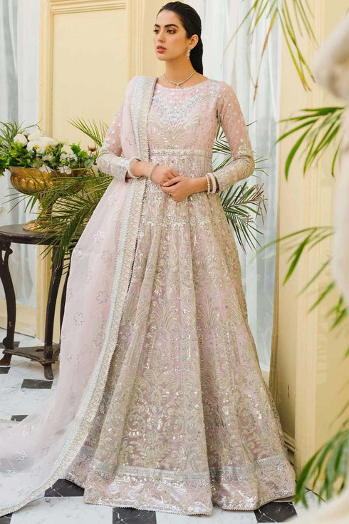 Maryum N Maria Embroidered Organza 3 Piece Suit Plush Pink