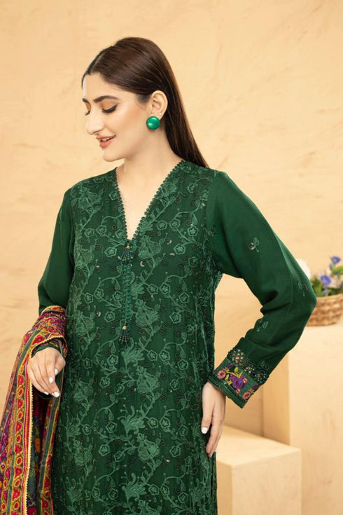 Lush Embroidered Chiffon Chikankari 3 Piece Suit L-131