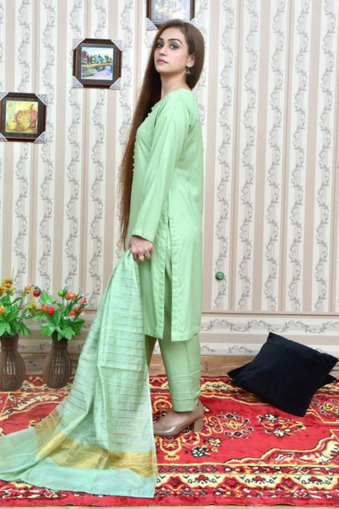 Haniya Linen 3 Piece Suit H-15
