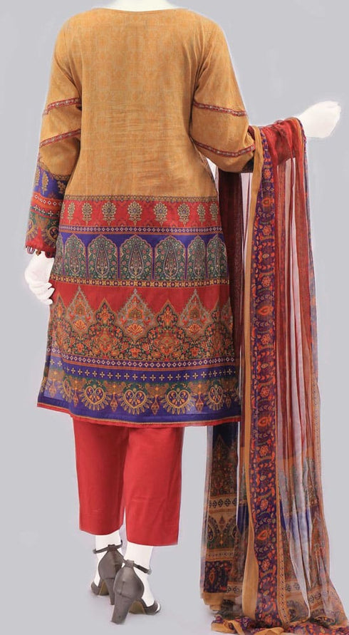 Rafia Luxury Printed Cotton 3 Piece Suit - DPC104