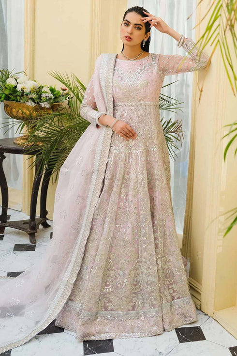 Maryum N Maria Embroidered Organza 3 Piece Suit Plush Pink