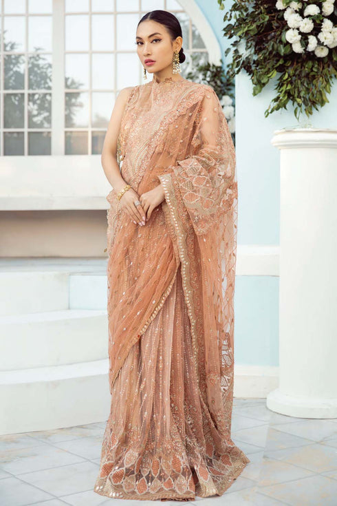 Iznik Embroidered Net 3 Piece suit ICC-07 Rose Quartz