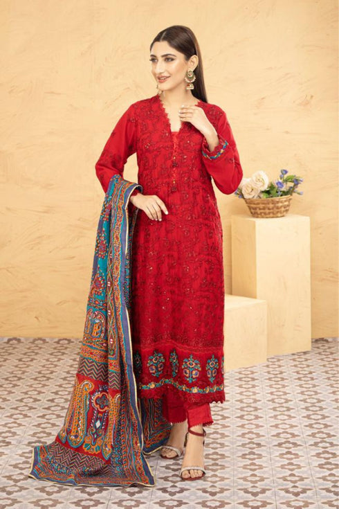 Lush Embroidered Chiffon Chikankari 3 Piece Suit L-127