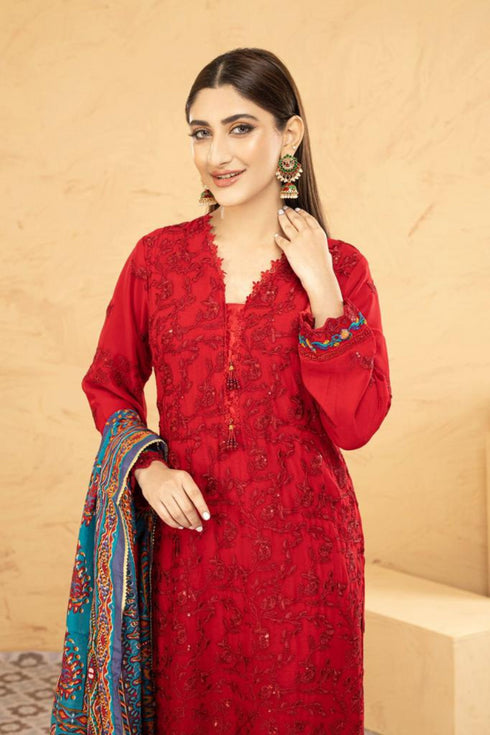 Lush Embroidered Chiffon Chikankari 3 Piece Suit L-127