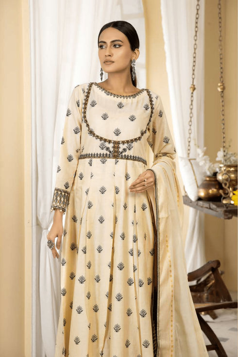 Allys Embroidered Cotton 3 Piece Suit Al-439