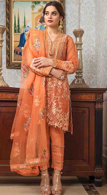 Alzohaib Embroidered Organza 3 Piece Suit AZF-WD'21 10