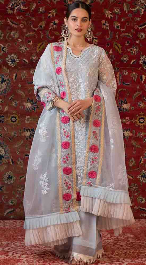 Alzohaib Embroidered Organza 3 Piece Suit AZF-WD'21 11