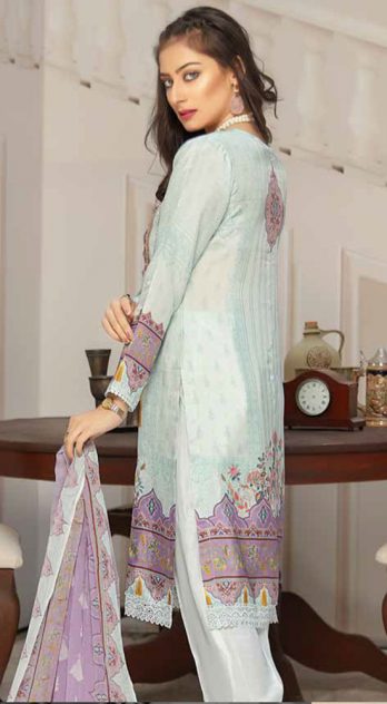 Meerabs Digital Embroidered Viscose Silk 3 Piece Suit SPC05