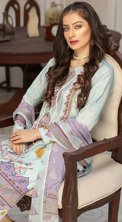Meerabs Digital Embroidered Viscose Silk 3 Piece Suit SPC05
