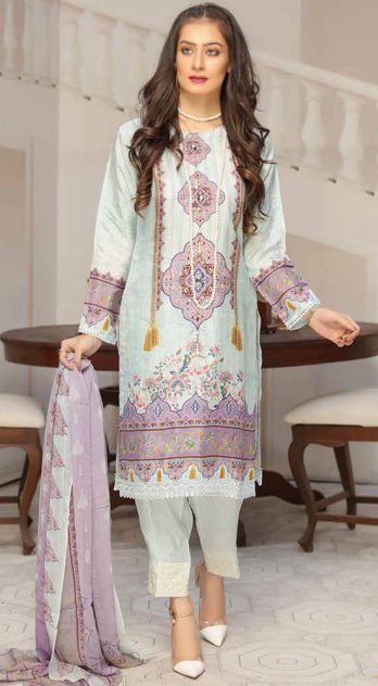 Meerabs Digital Embroidered Viscose Silk 3 Piece Suit SPC05