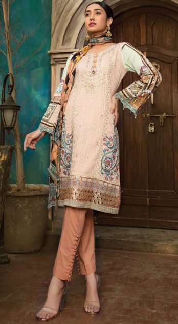 Simran Pret Lawn with Chiffon Dupatta 3 piece suit - AL163