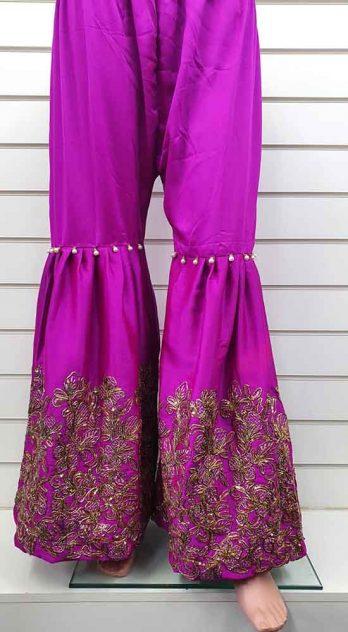 Creations Embroidered Silk 1 piece sharara Design B-382