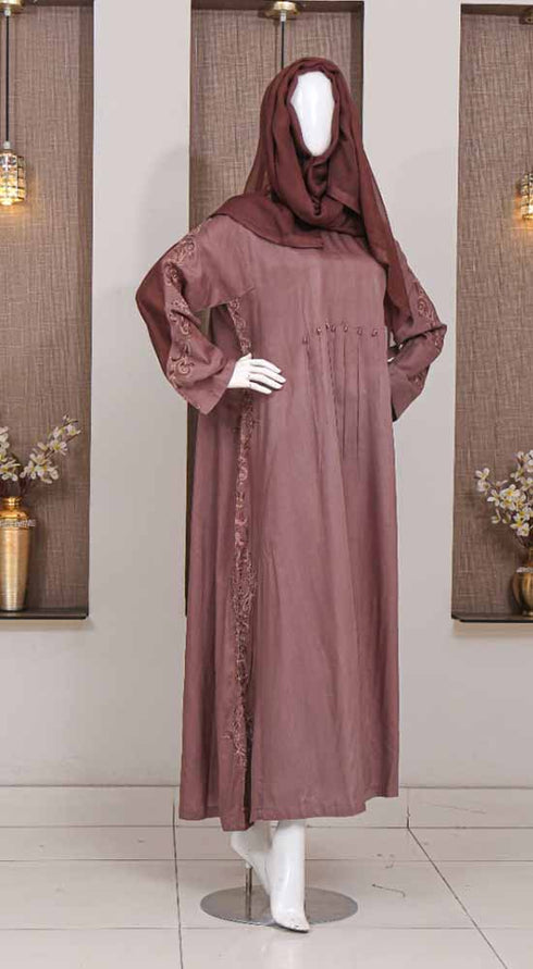 Rafia Embroidered Viscose 2 Piece Abaya G225