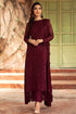 Farasha Embroidered Chiffon 3 Piece suit Sangria
