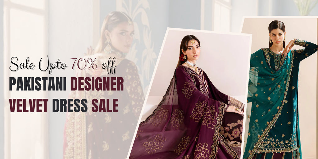 Pakistani Designer Velvet Dress Sale – Up to 75% OFF in the End-of-the-Year Sale
