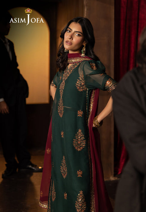 Asim Jofa Embroidered Chiffon 3 Piece Suit AJLFF-02