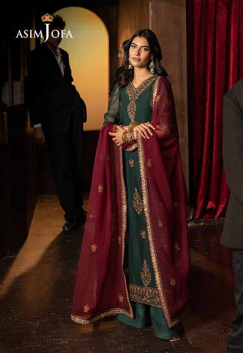 Asim Jofa Embroidered Chiffon 3 Piece Suit AJLFF-02