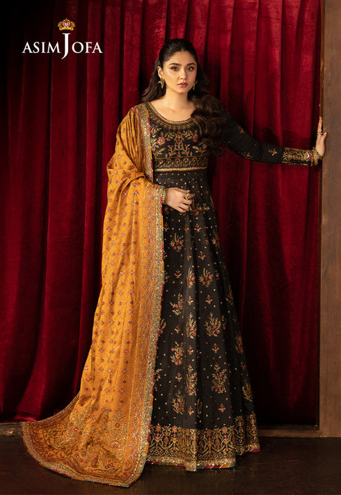 Asim Jofa Embroidered Silk 3 Piece Suit AJLFF-19