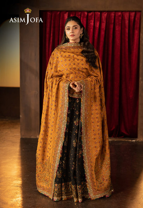 Asim Jofa Embroidered Silk 3 Piece Suit AJLFF-19