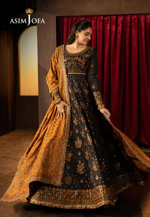 Asim Jofa Embroidered Silk 3 Piece Suit AJLFF-19