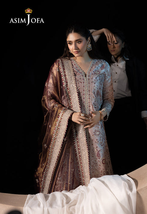 Asim Jofa Embroidered Zari Tissue 3 Piece Suit AJLFF-10