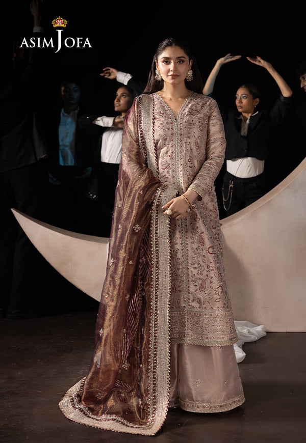 Asim Jofa Embroidered Zari Tissue 3 Piece Suit AJLFF-10