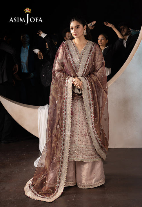 Asim Jofa Embroidered Zari Tissue 3 Piece Suit AJLFF-10