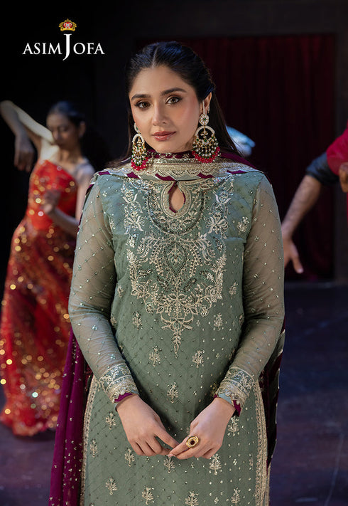 Asim Jofa Embroidered Chiffon 3 Piece Suit AJLFF-13