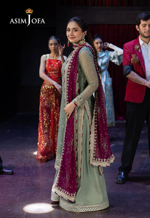 Asim Jofa Embroidered Chiffon 3 Piece Suit AJLFF-13