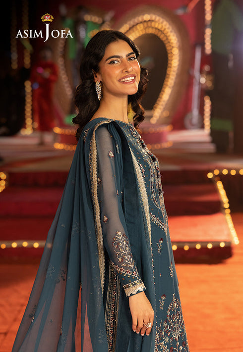 Asim Jofa Embroidered Chiffon 3 Piece Suit AJLFF-15