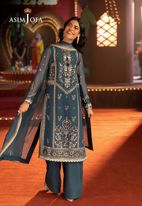 Asim Jofa Embroidered Chiffon 3 Piece Suit AJLFF-15