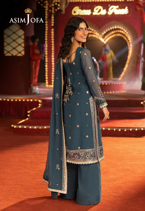 Asim Jofa Embroidered Chiffon 3 Piece Suit AJLFF-15