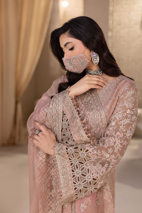 Flossie Embroidered Chiffon Suit DA-04