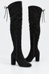 Women’s Black Over the Knee Block Heel Winter Boots – AO37
