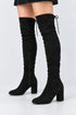 Women’s Black Over the Knee Block Heel Winter Boots – AO37