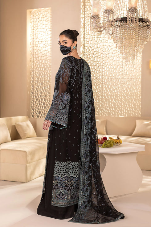 Flossie Embroidered Chiffon Suit DA-02