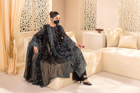 Flossie Embroidered Chiffon Suit DA-02