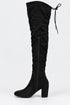 Women’s Black Over the Knee Block Heel Winter Boots – AO37