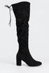 Women’s Black Over the Knee Block Heel Winter Boots – AO37
