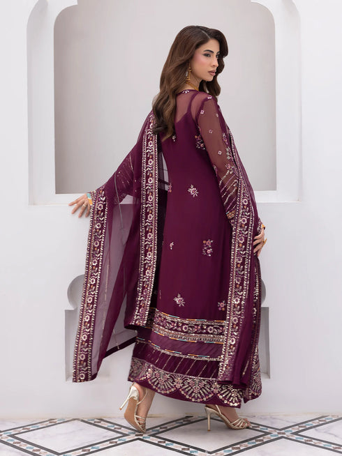 Gulaal Embroidered Chiffon Suit Etincelle