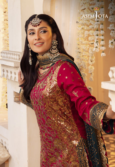 Asim Jofa Embroidered Raw Silk Piece suit AJSH-19