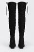 Women’s Black Over the Knee Block Heel Winter Boots – AO37