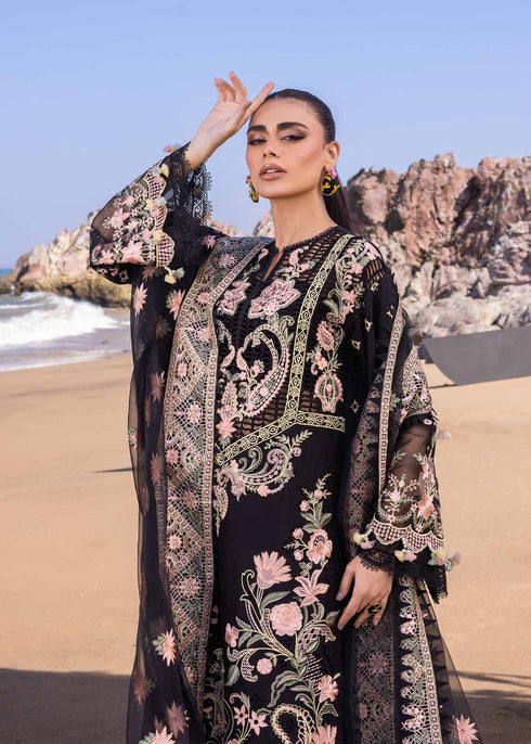 Akbas Aslam Embroidered Lawn 3 piece Suit IRIS